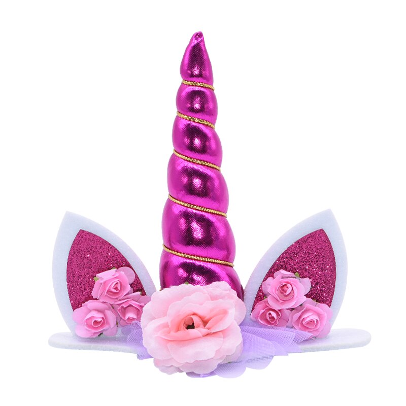 Unicorn dark Pink Cake Topper