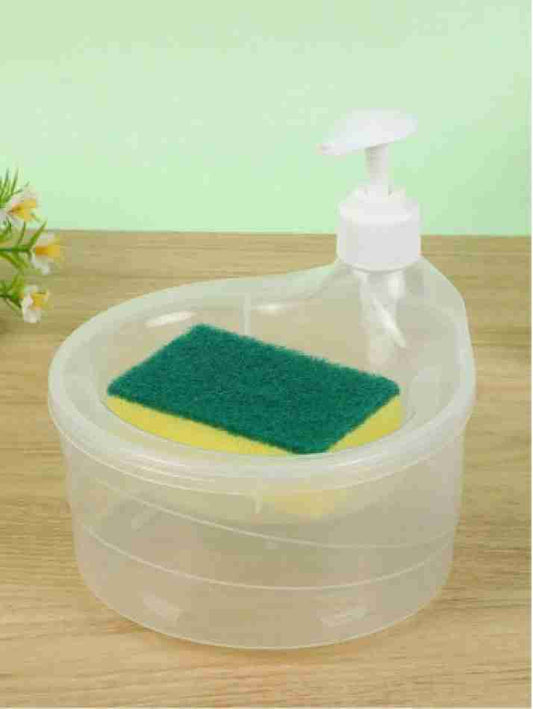 Double Layer Liquid Soap Dispenser with Pump and Sponge
