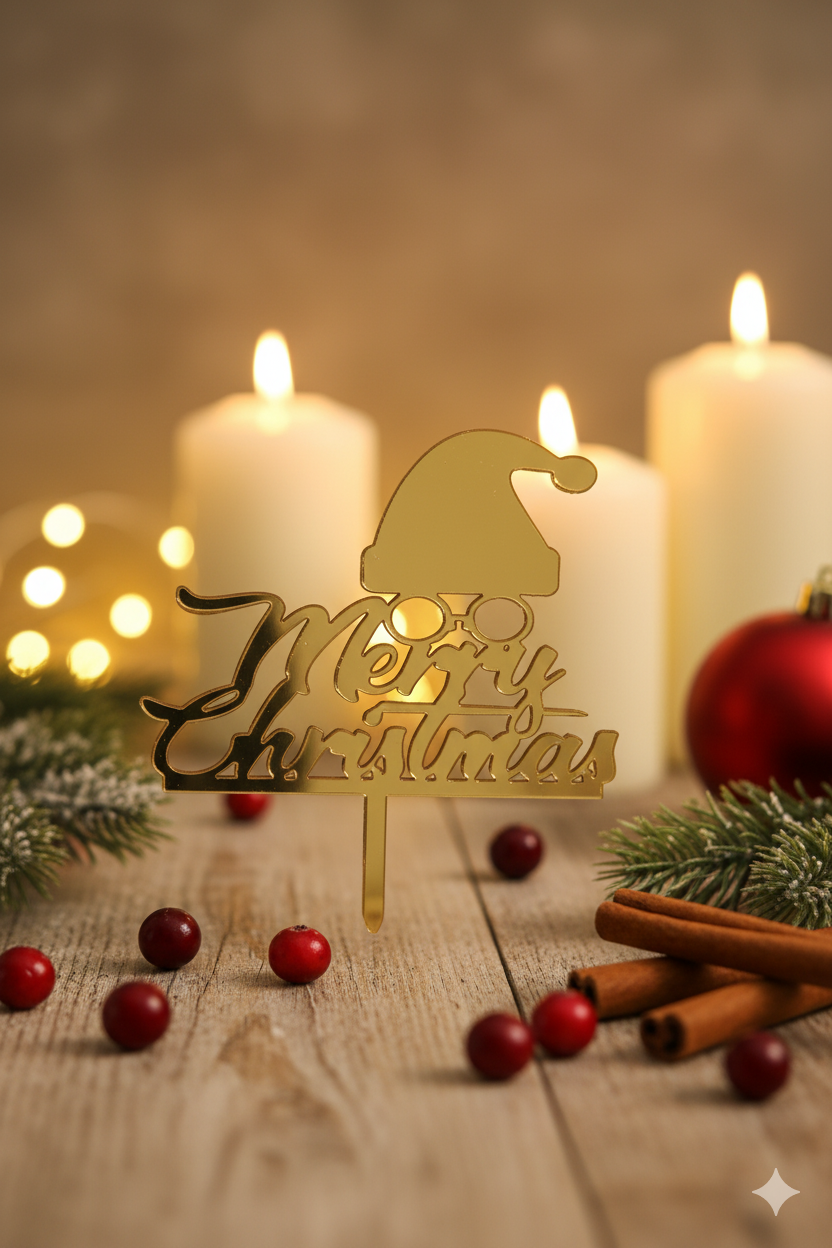 Christmas Acrylic Topper Pack Of 10 Size 3 inch