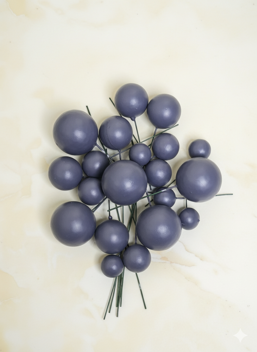 Mix Size Faux Balls Dark Grey colour pack of 20