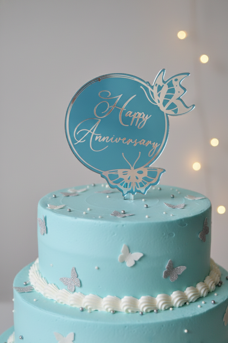 Happy Anniversary Round Tag Pack Of 5 Size 2 Inch
