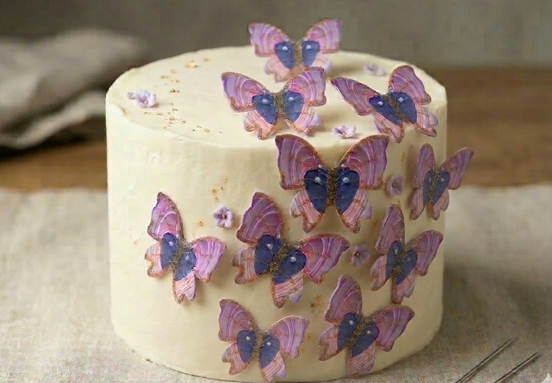 Butterfly Pack Of 10 Purple Glitter