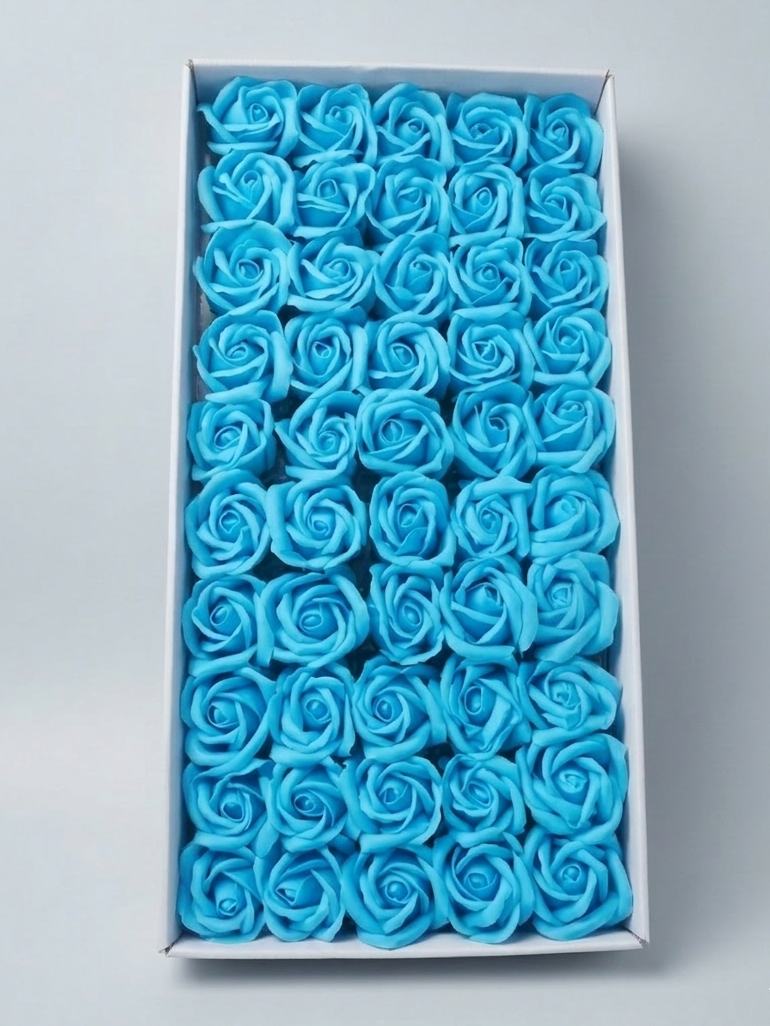 Artificial blue Scented Rose Pack of 50