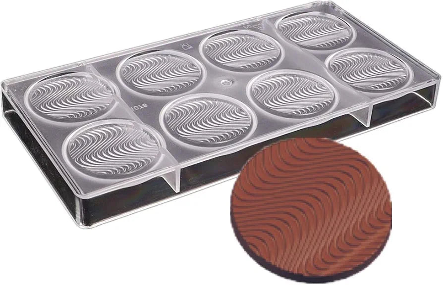 8-Cavity Round Polycarbonate Chocolate Mould