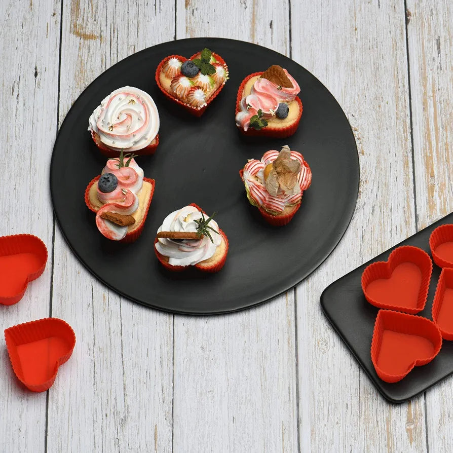 Heart Silicone Muffin Mould 1 Pc (Random Colour)