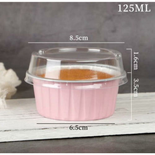 Aluminum Foil Round Desserts Cupcake Pans with Lid Pack of 10 size-2.5/1.5