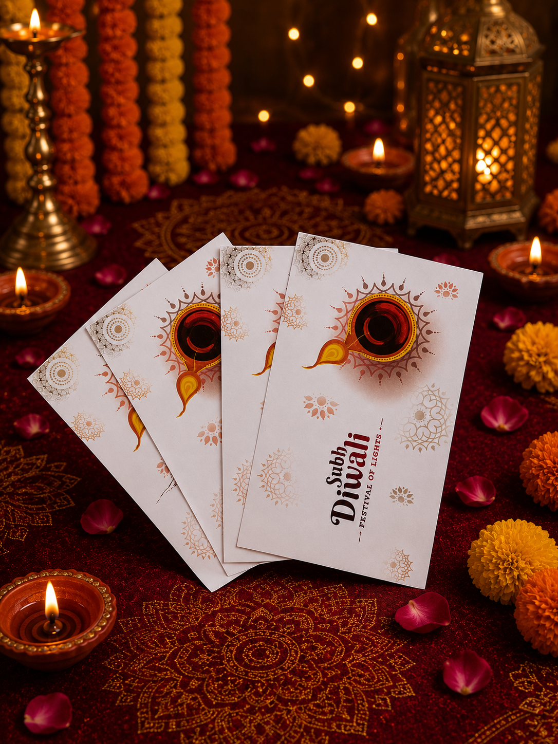Small size Diwali card Size 10.5×6.5 cm