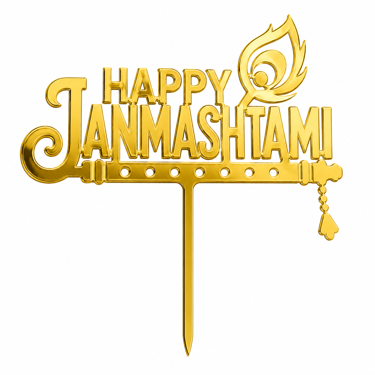 Happy Janmashtami 5 inch Acrylic Cake Topper