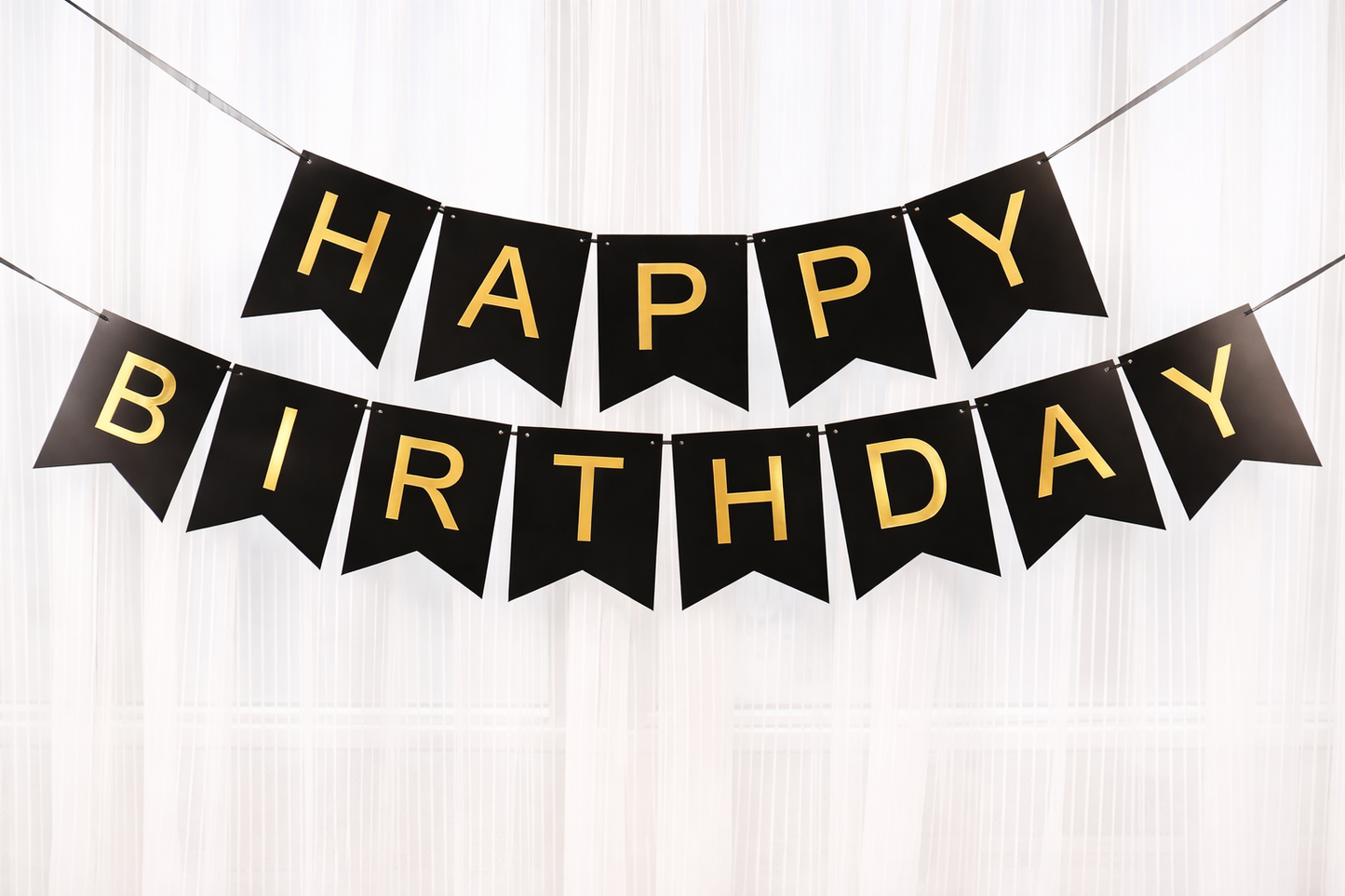 Black Happy Birthday Banner