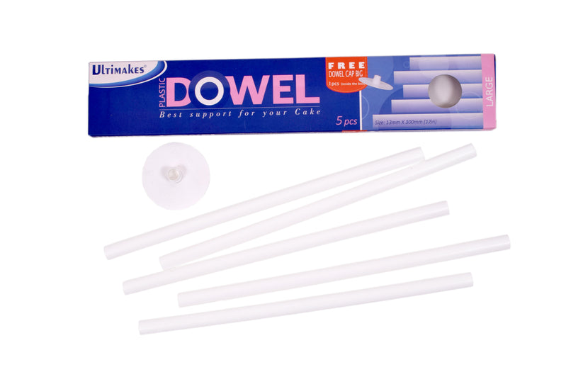 Ultimakes Dowel sticks Pack of 5 with 1 Big dowel cap Size- 13mm×300mm(12in)