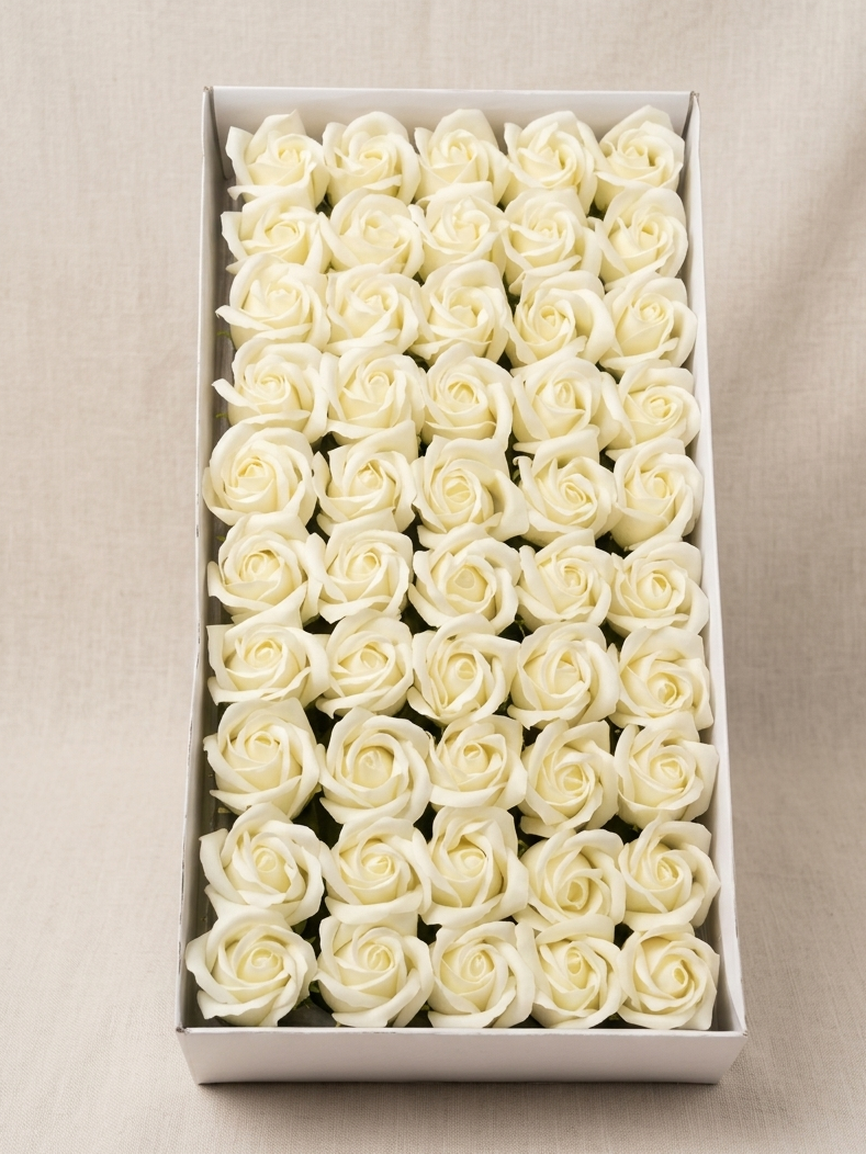 Artificial cream Scented Rose Pack of 50