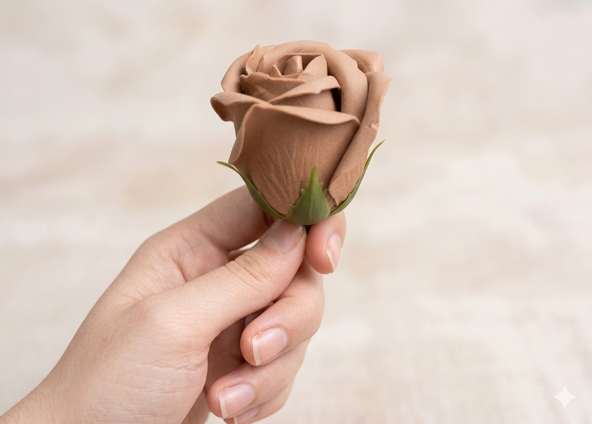 Artificial scented Brown Rose flower