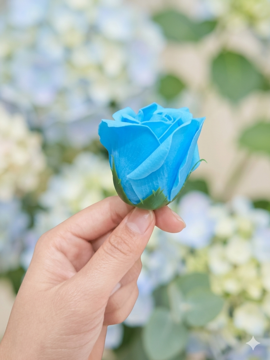 Artificial Scented blue Rose flower