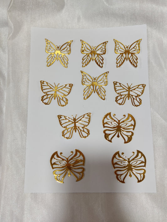 Non Edible Butterfly pack of 10 (Golden)