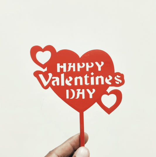 Heart Shape valentine Acrylic Topper 5 inch
