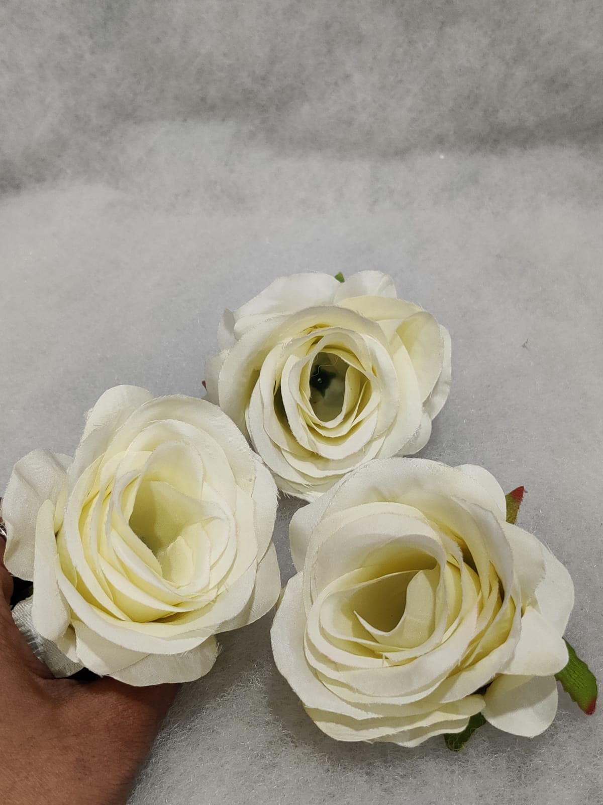 Artificial White Rose Flower pack of 3