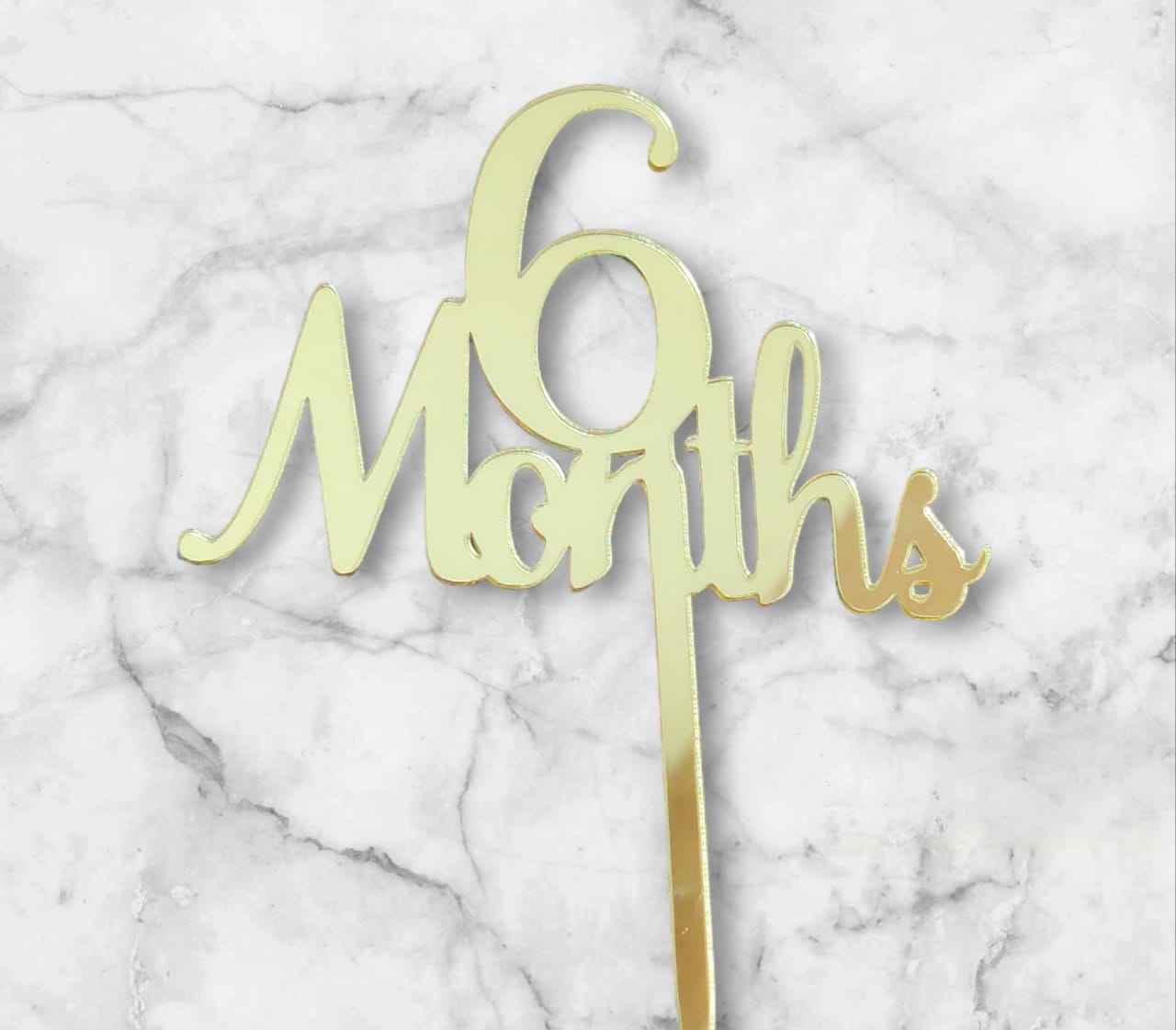 6 Months Acrylic Topper