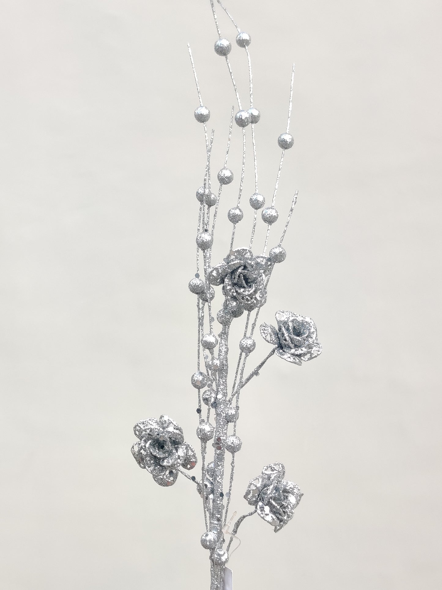 Glitter Artificial rose berry flower spray