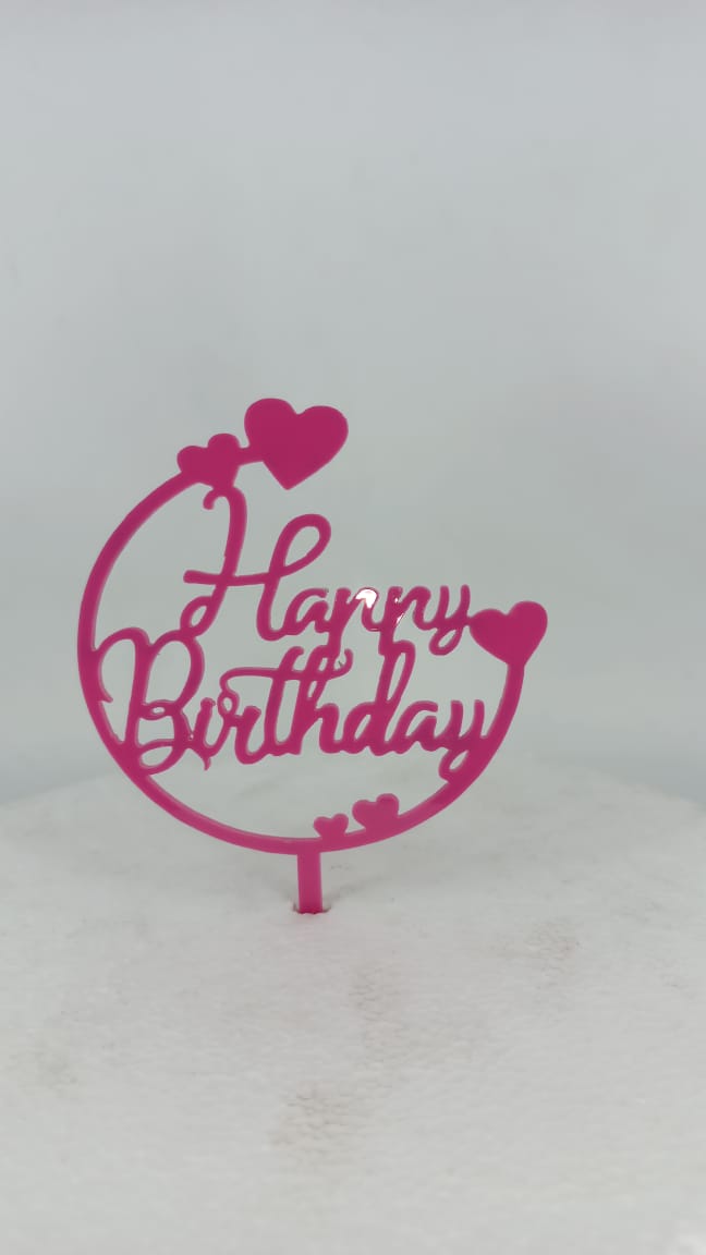 Acrylic "Happy Birthday" Cake Topper