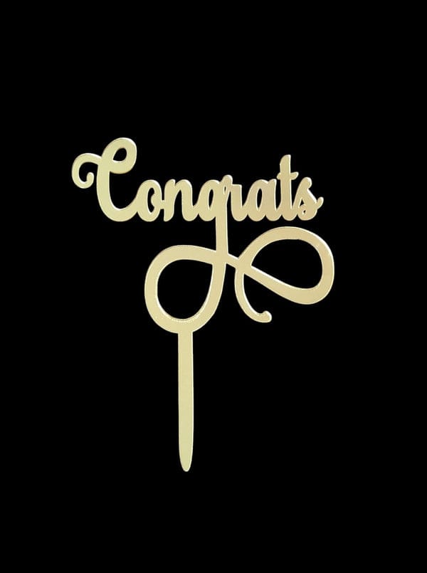 Economic Acrylic 5 inch Congrats Acrylic Topper pack of 5