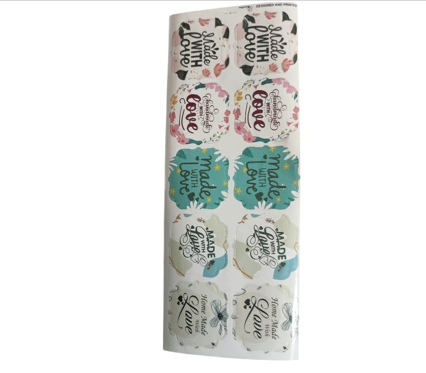 Made with Love" and "Handmade with Love" Decorative Sticker sheet (10 sticker in 1 sheet)