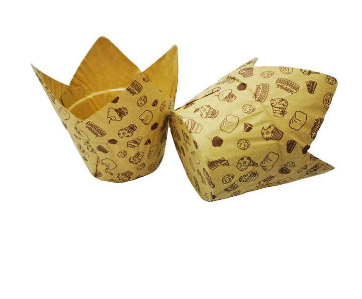 Bake and Serve Tulip Liner pack of 100 ( Brown Colour)