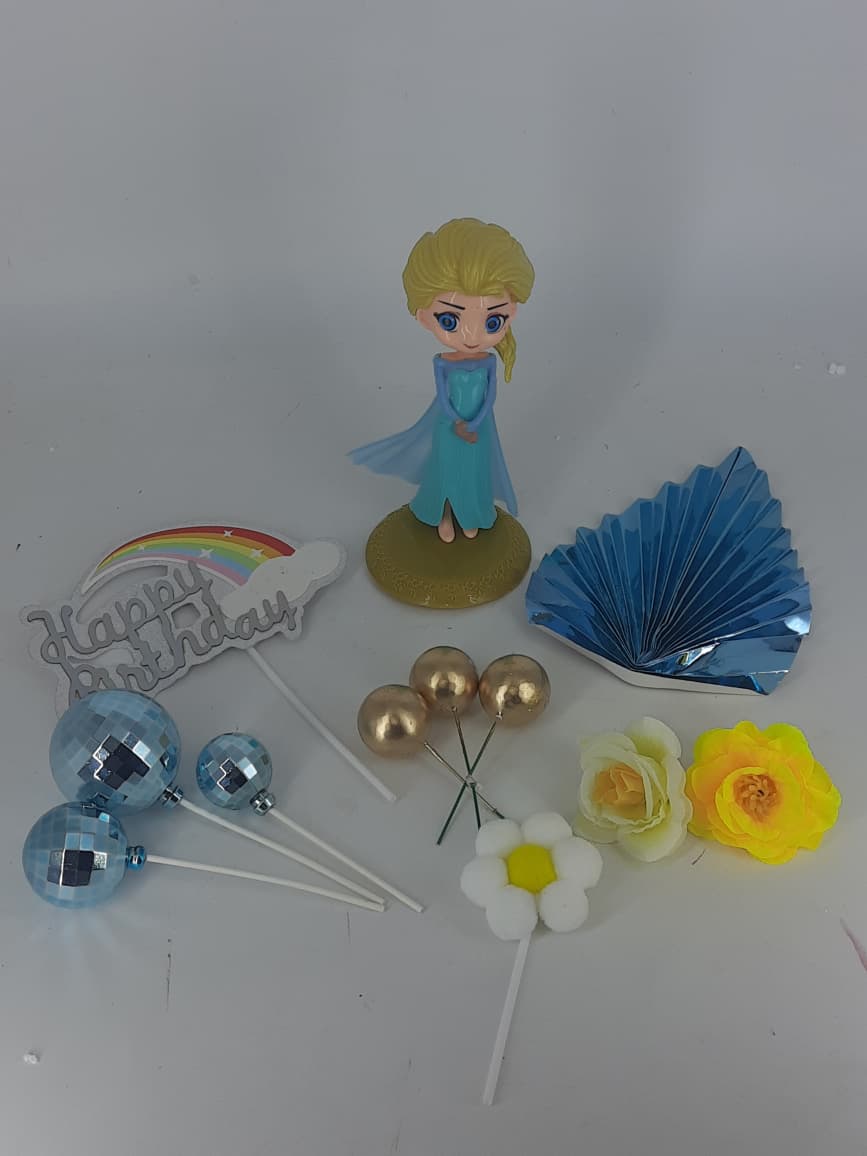Princess Theme Birthday Cake Decoration Set Of 7