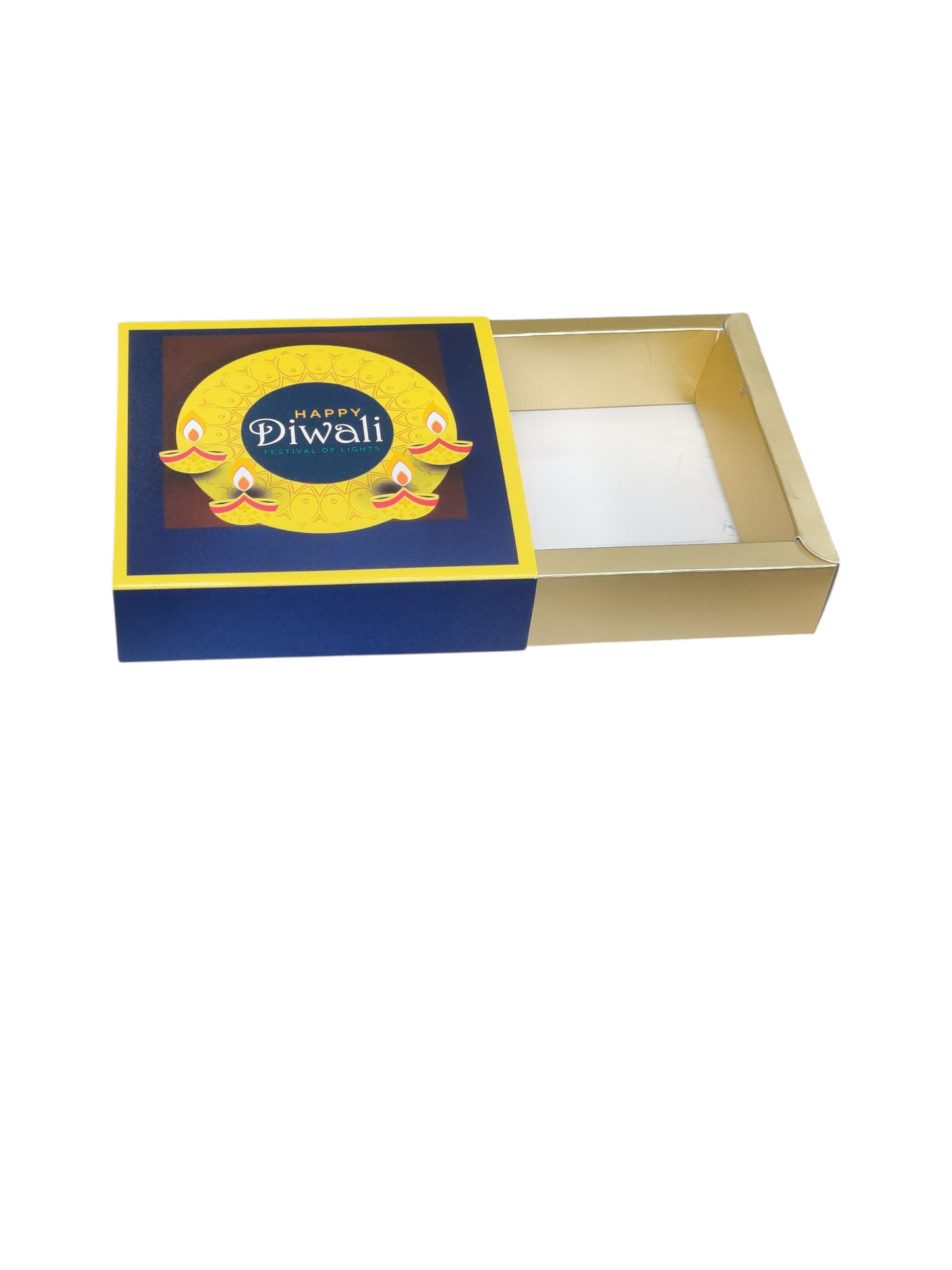 4 Cavity Slider Diwali Box For Chocolate and Brownie Size 4x4x1.5 Inch