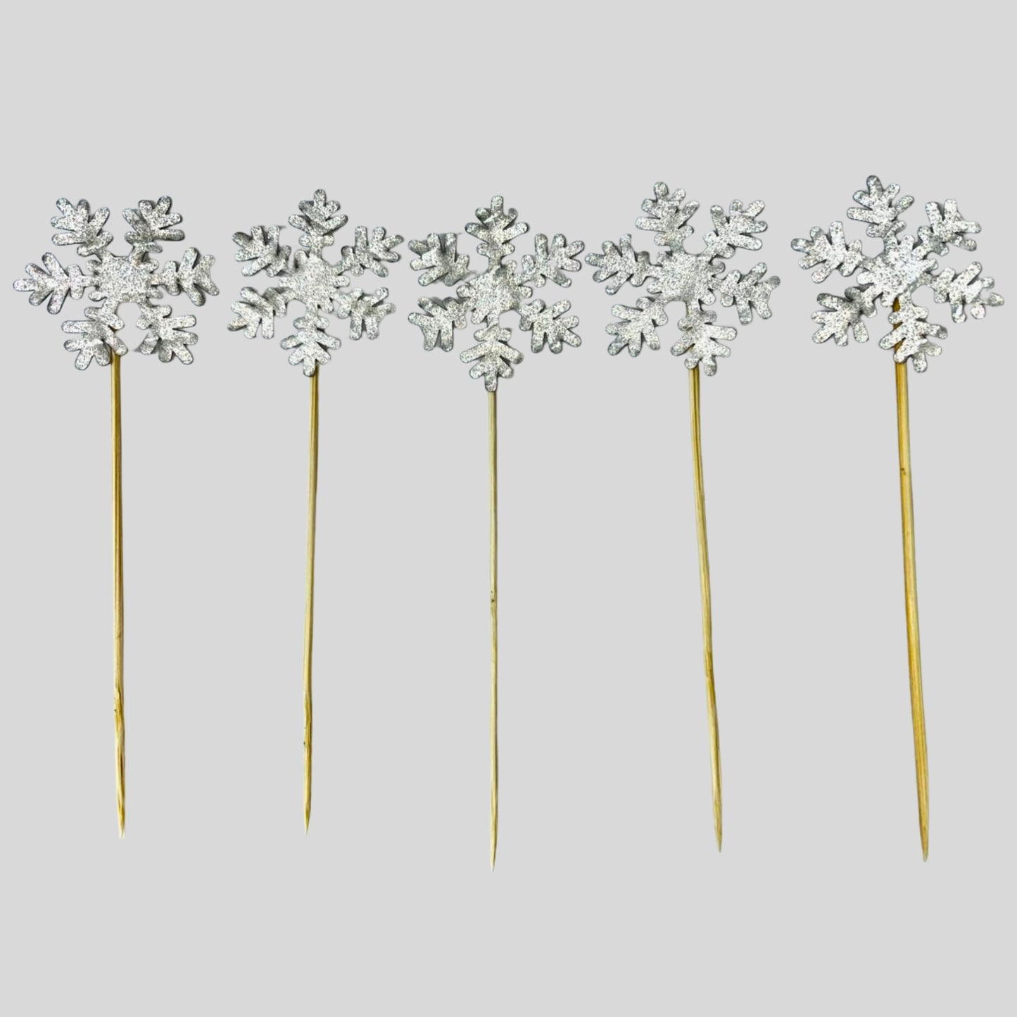 Glitter Silver Snowflake Topper