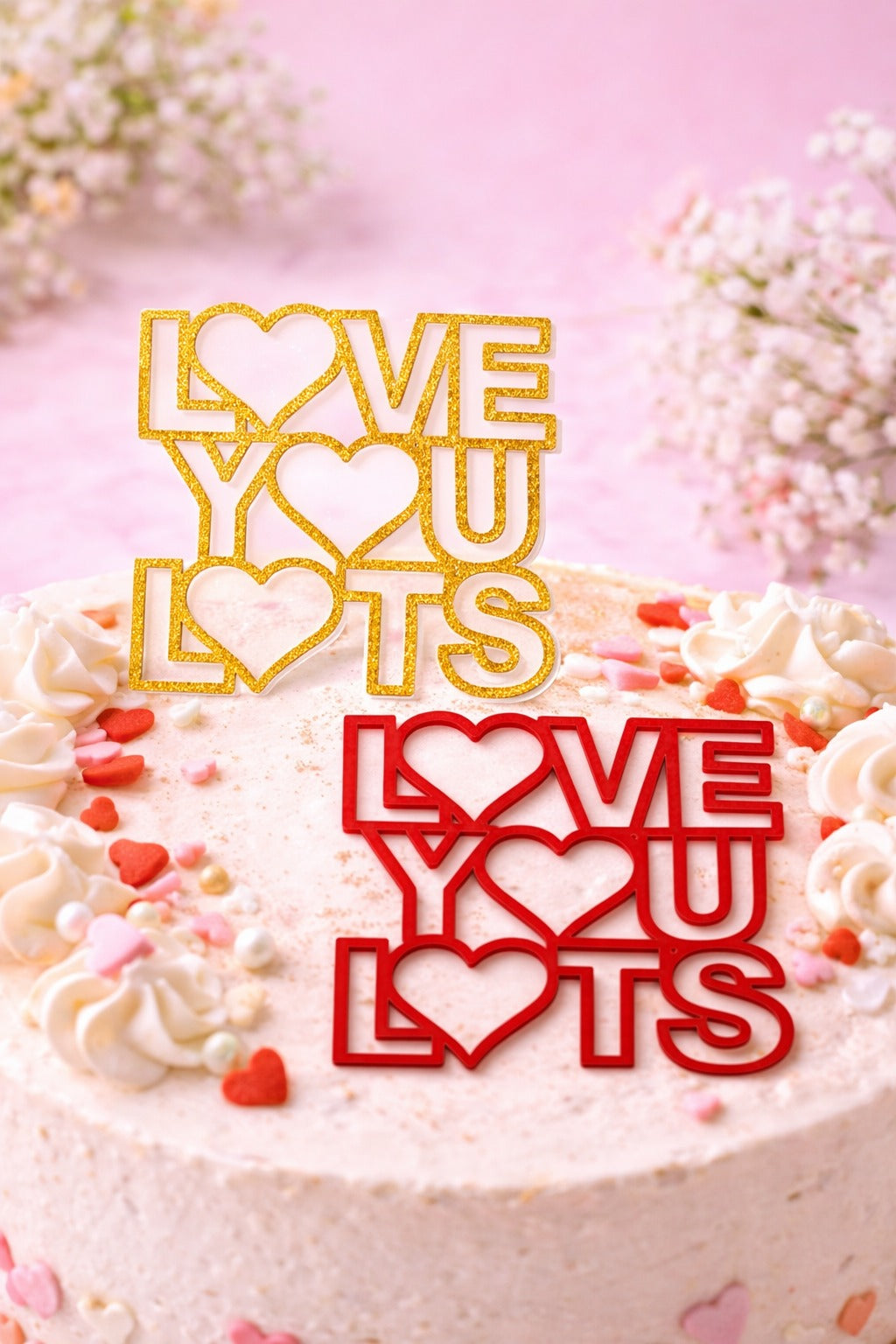 Love You Lots Heart Cutout Acrylic Topper