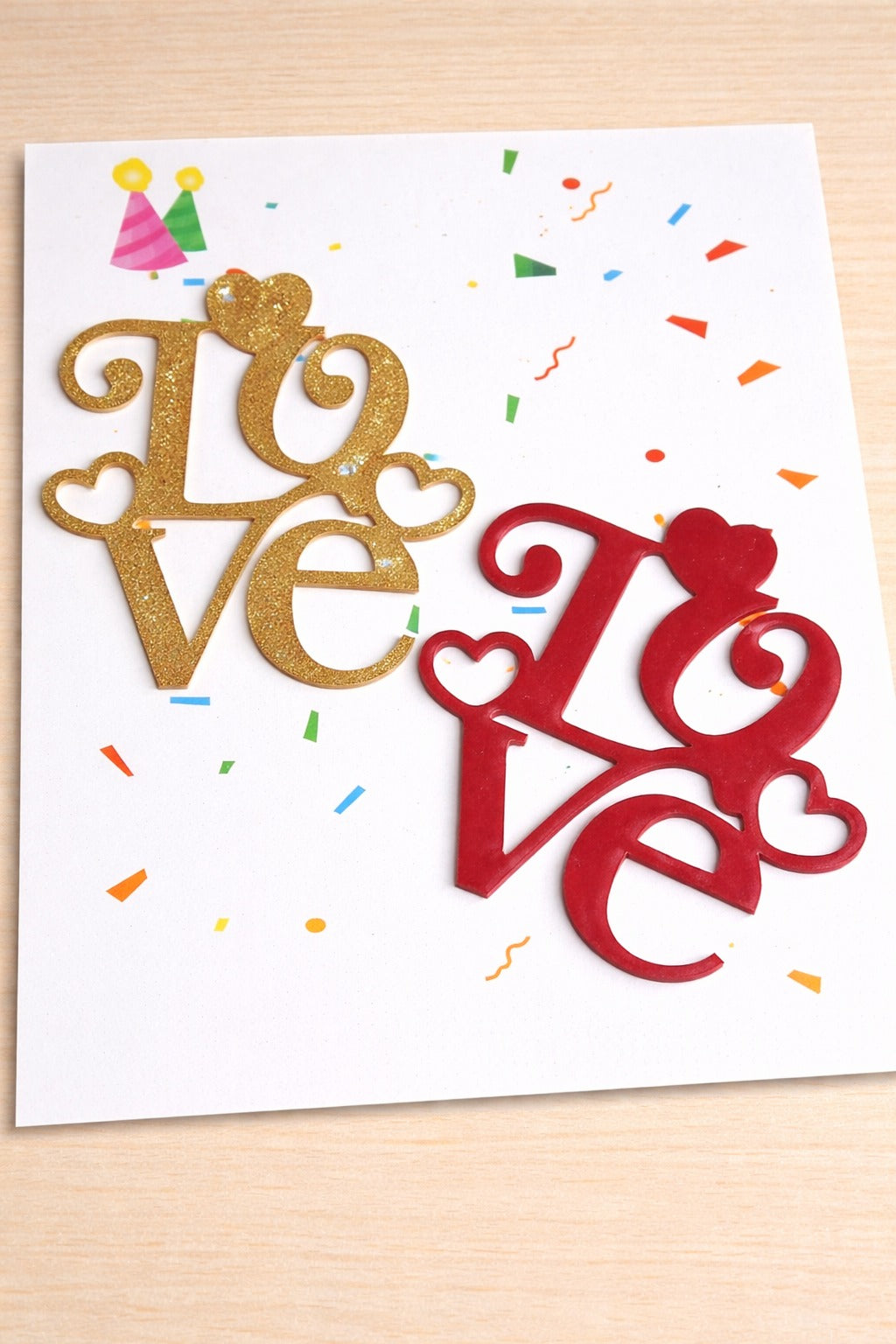Love Heart Cutout Acrylic Topper