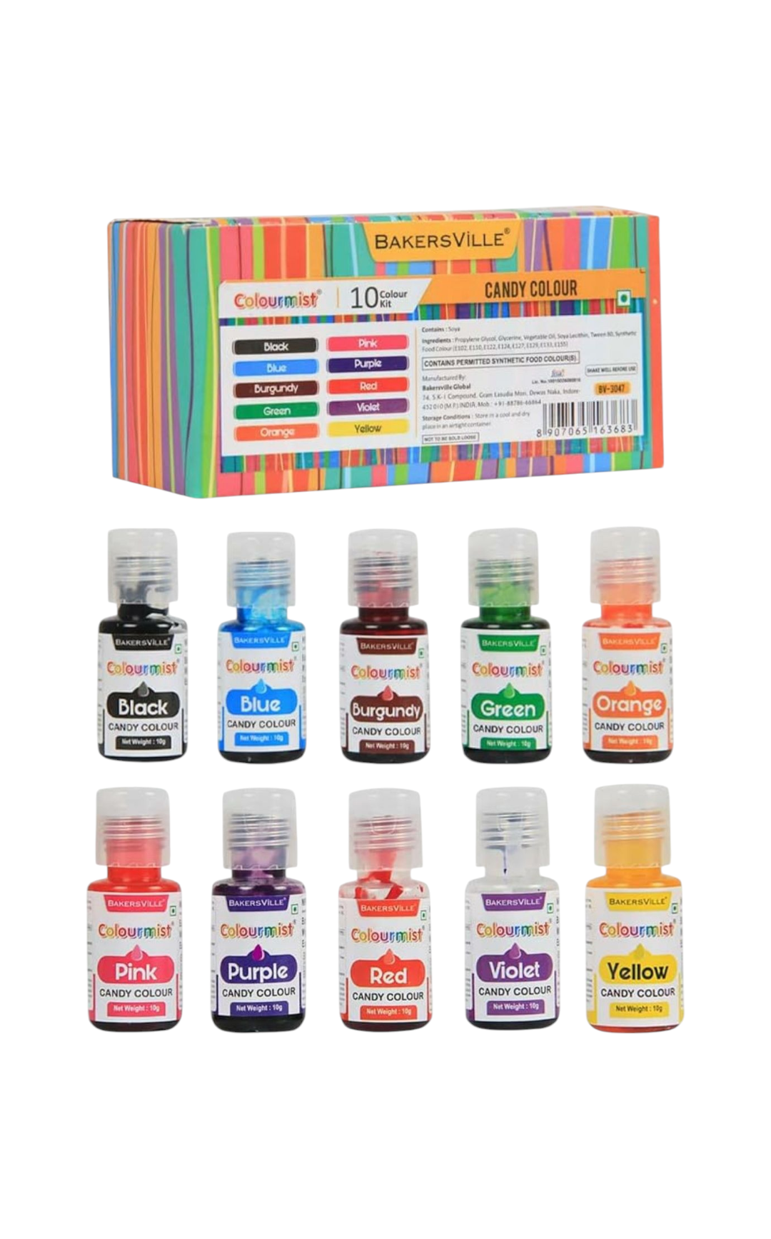 Bakersville Colourmist Candy Colour Set of 10