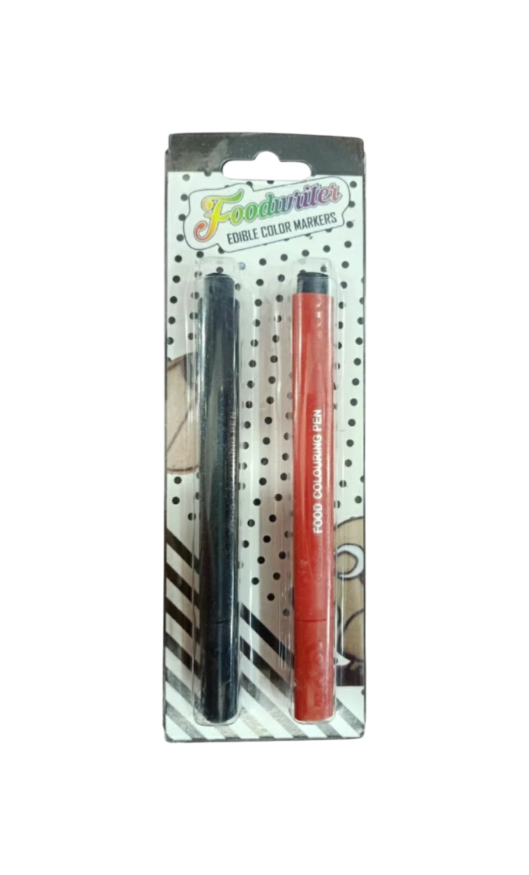 Edible Marker Pen set of 2 Black and Red