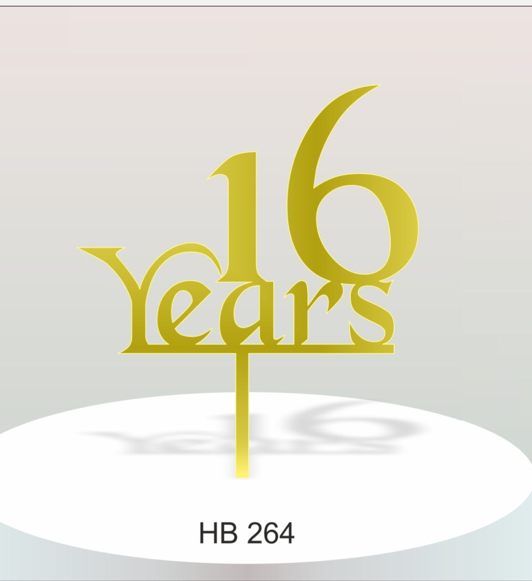 16 years Acrylic Topper
