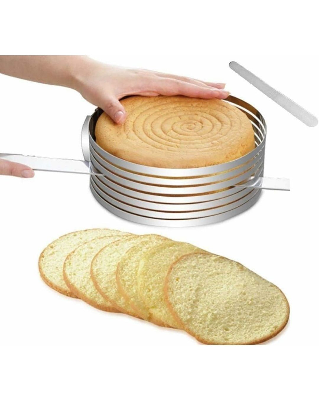 Cake Slicing Adjustable Cake Ring 7 layer cakecutter stainless steel. Size-6Inch-8Inch/15cm-20cm