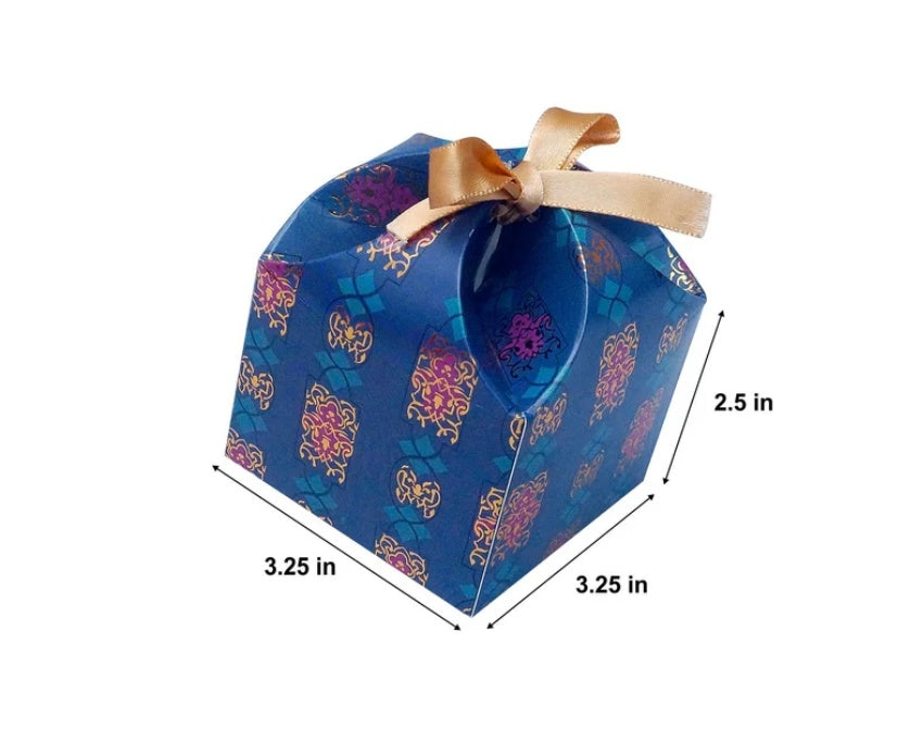 Blue Foil Chocolate Dom Box With Ribbon Size-3.25×2.5inch