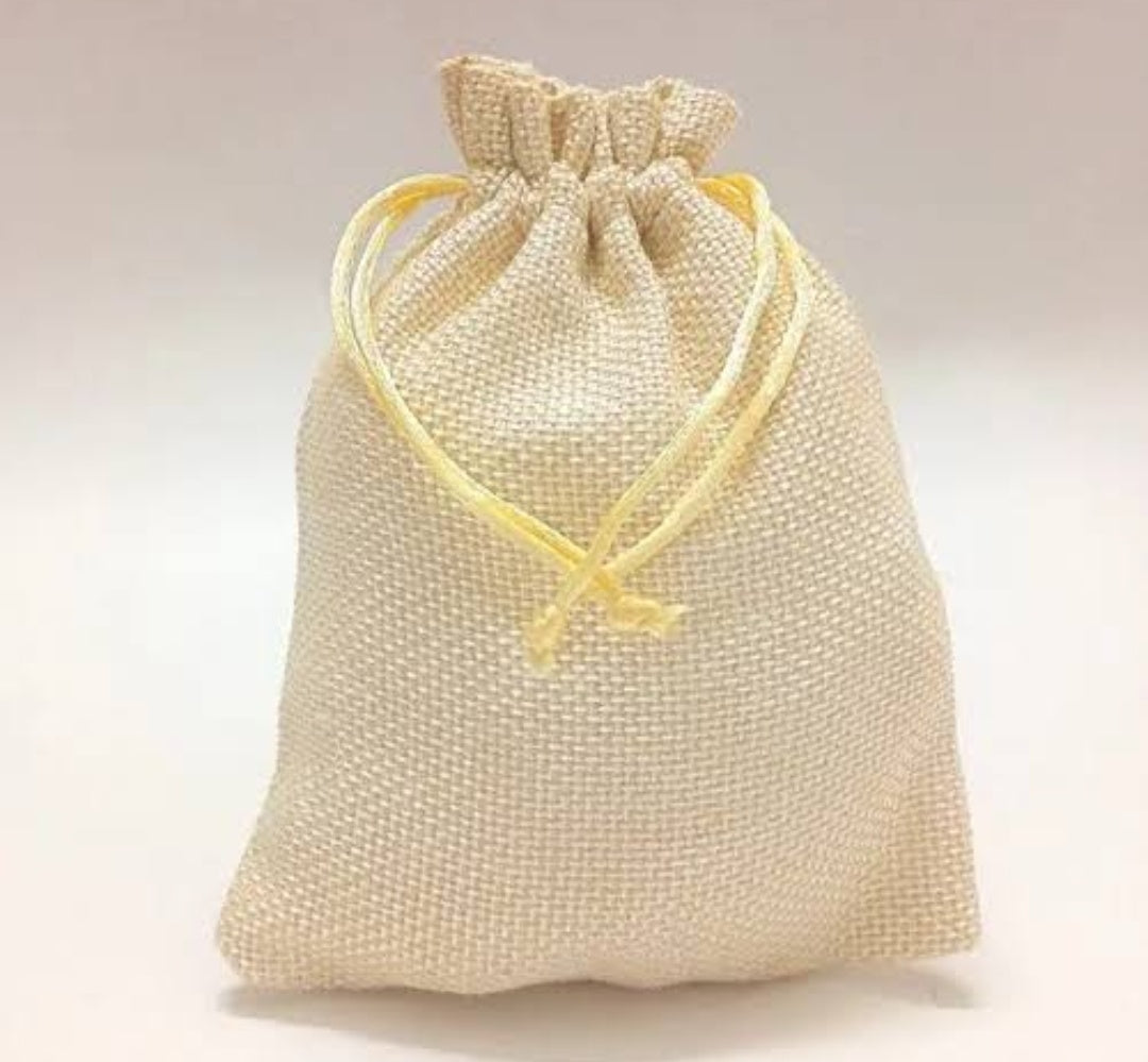 Jute potli bag Pack of 10 Size 6x8 inch Bakeworld Retails Pvt Ltd