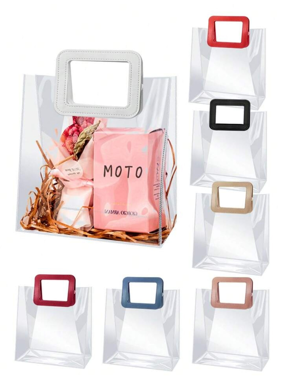 Pvc Hamper Bag ( Random Colour) size 11*9.5*5.5inch