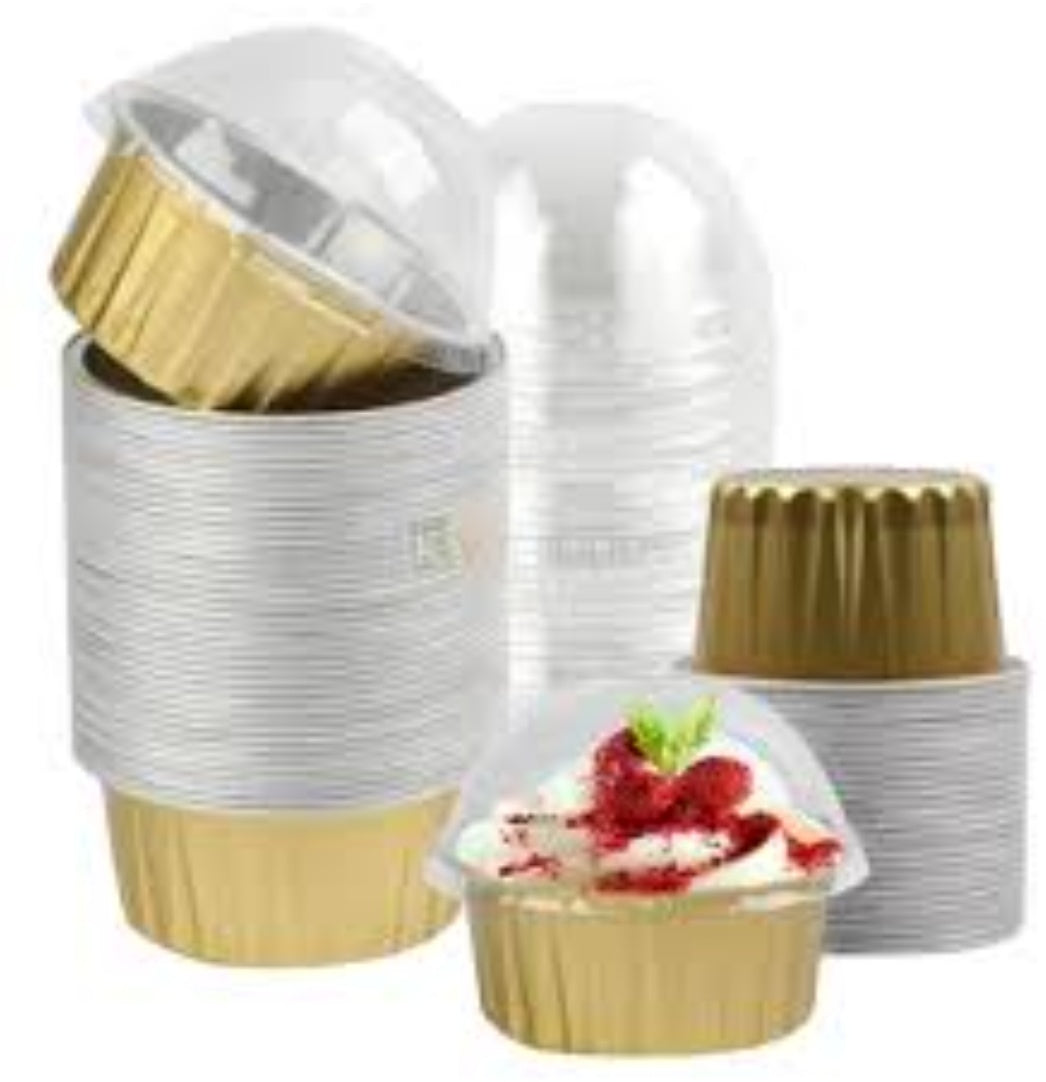 Aluminum Foil Round Desserts Cupcake Flan Pack of10 size-2.5/1.5