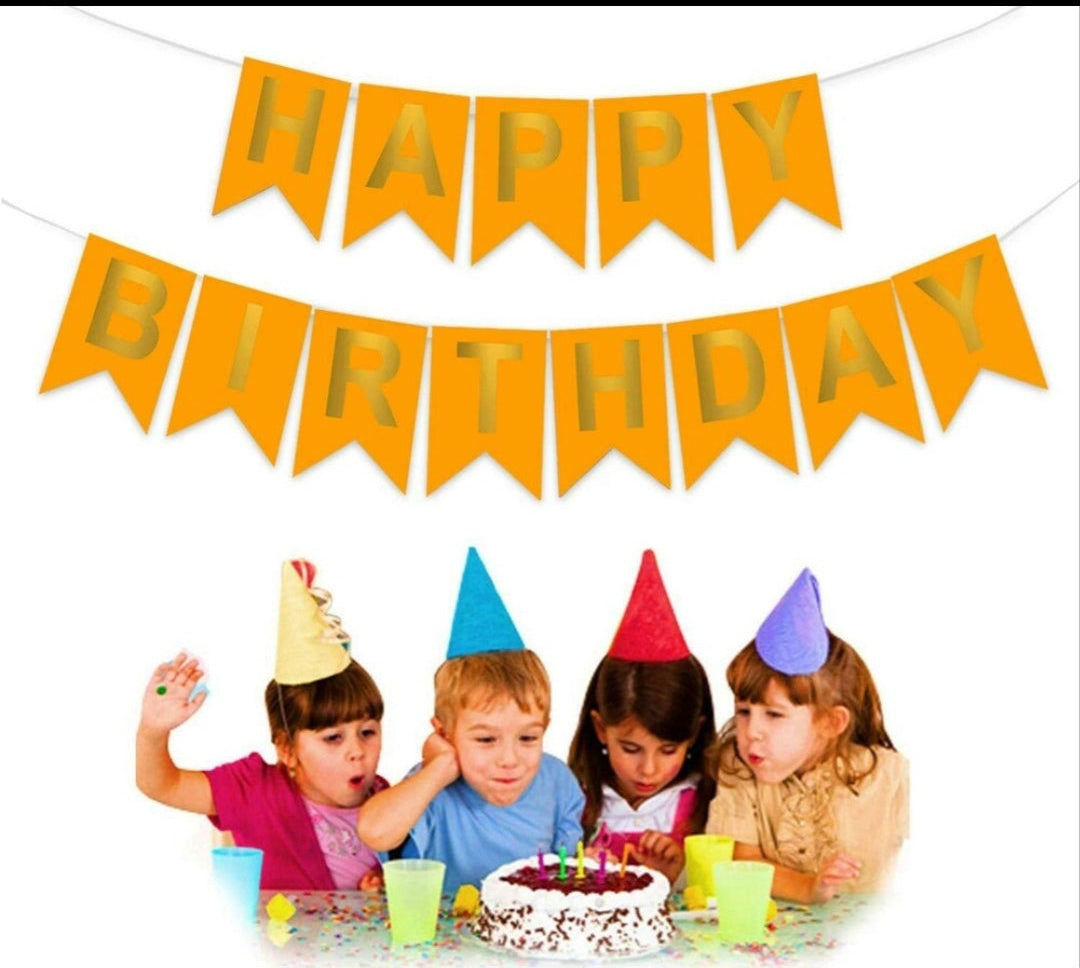 Orange Happy Birthday Banner