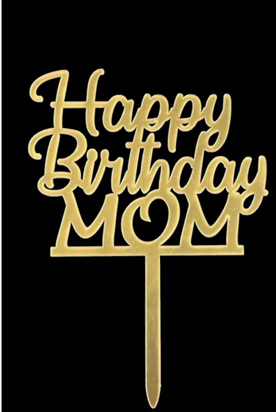 Economic Acrylic 5 inch Happy Birthday Mom Topper Pack Of 5