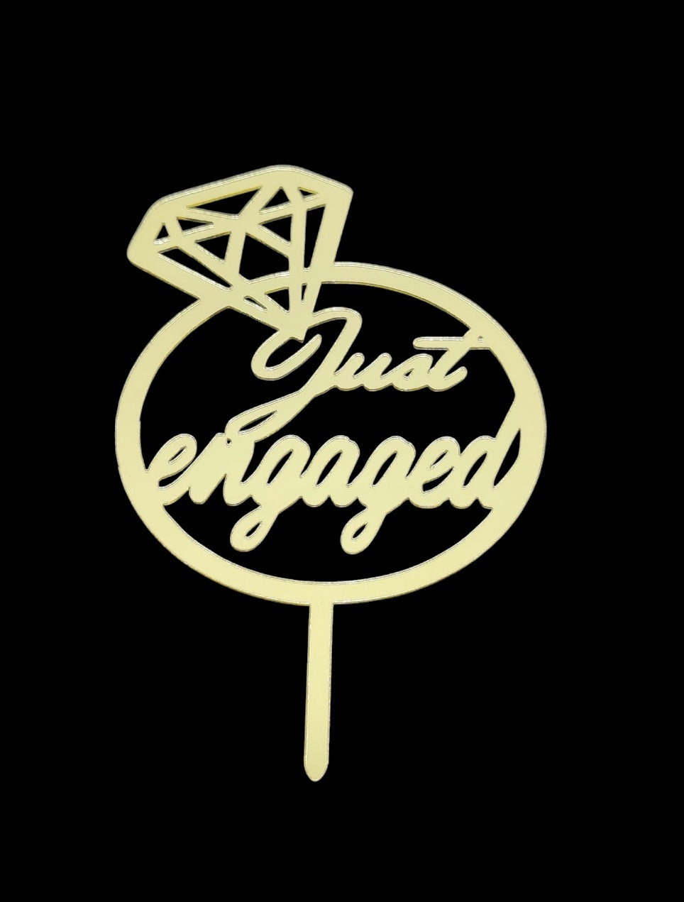 Economic Acrylic 5 inch Just Engaged Topper Pack Of 5