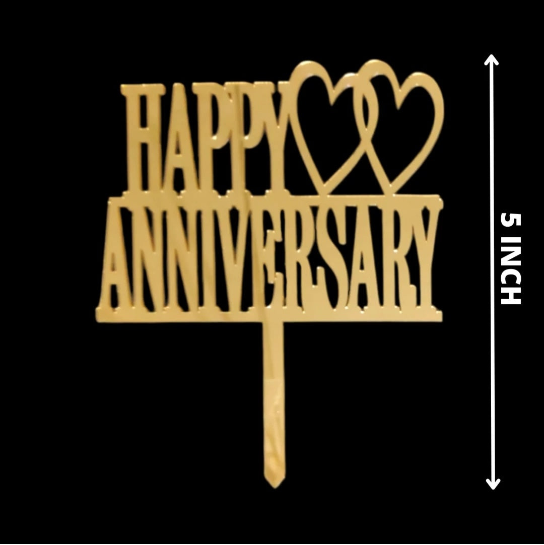 Economic Acrylic 5 inch Happy Anniversary Topper Pack Of 5