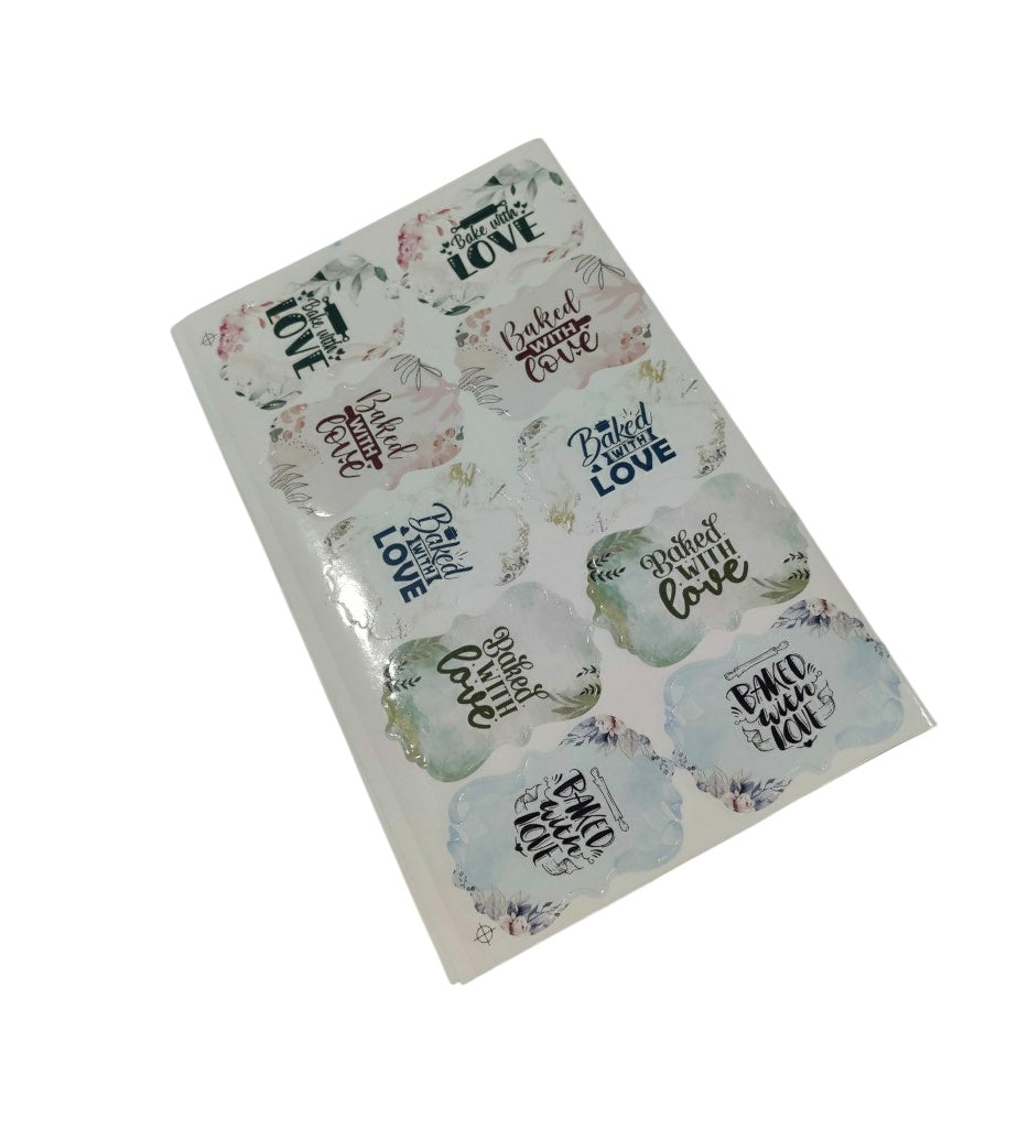 Baked with Love Sticker (10 sticker in 1 sheet)
