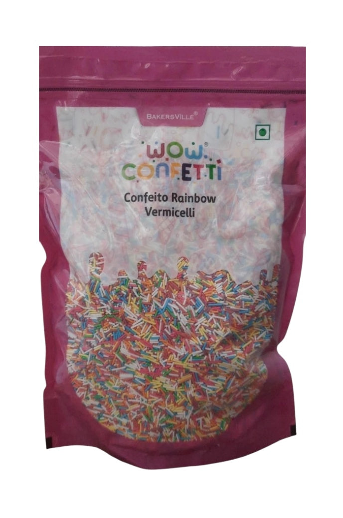 Bakersville Wow Confetti Canfeito Rainbow Vermicelli Sprinkle 1 kg