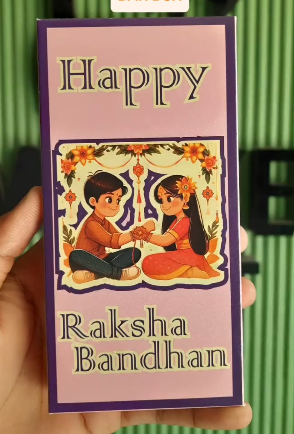 Rakhi Bar Box Size 6x3 inch