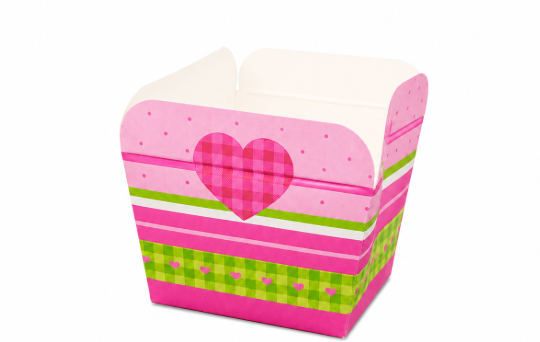 Pink Heart Square Cupcake Liner Pack of 50