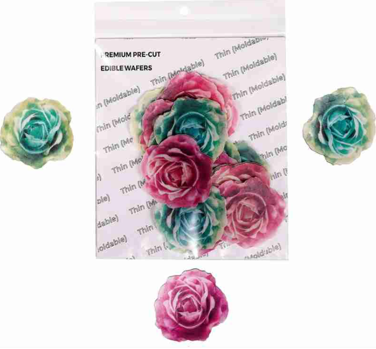 Tastycraft Multicolour Rose Pre-Cut Wafer Paper Pack of - 28 (WPC-048)