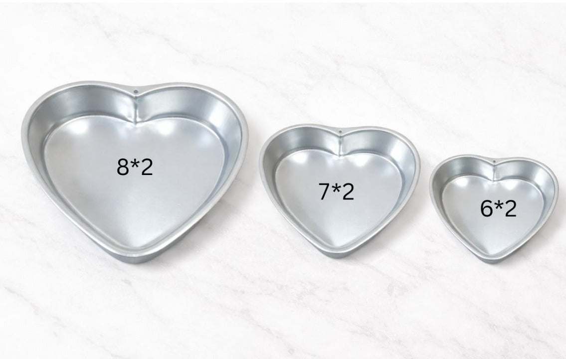 Heart shape Cake tin set of 3 size 6x2 ,7x2,8x2 inch