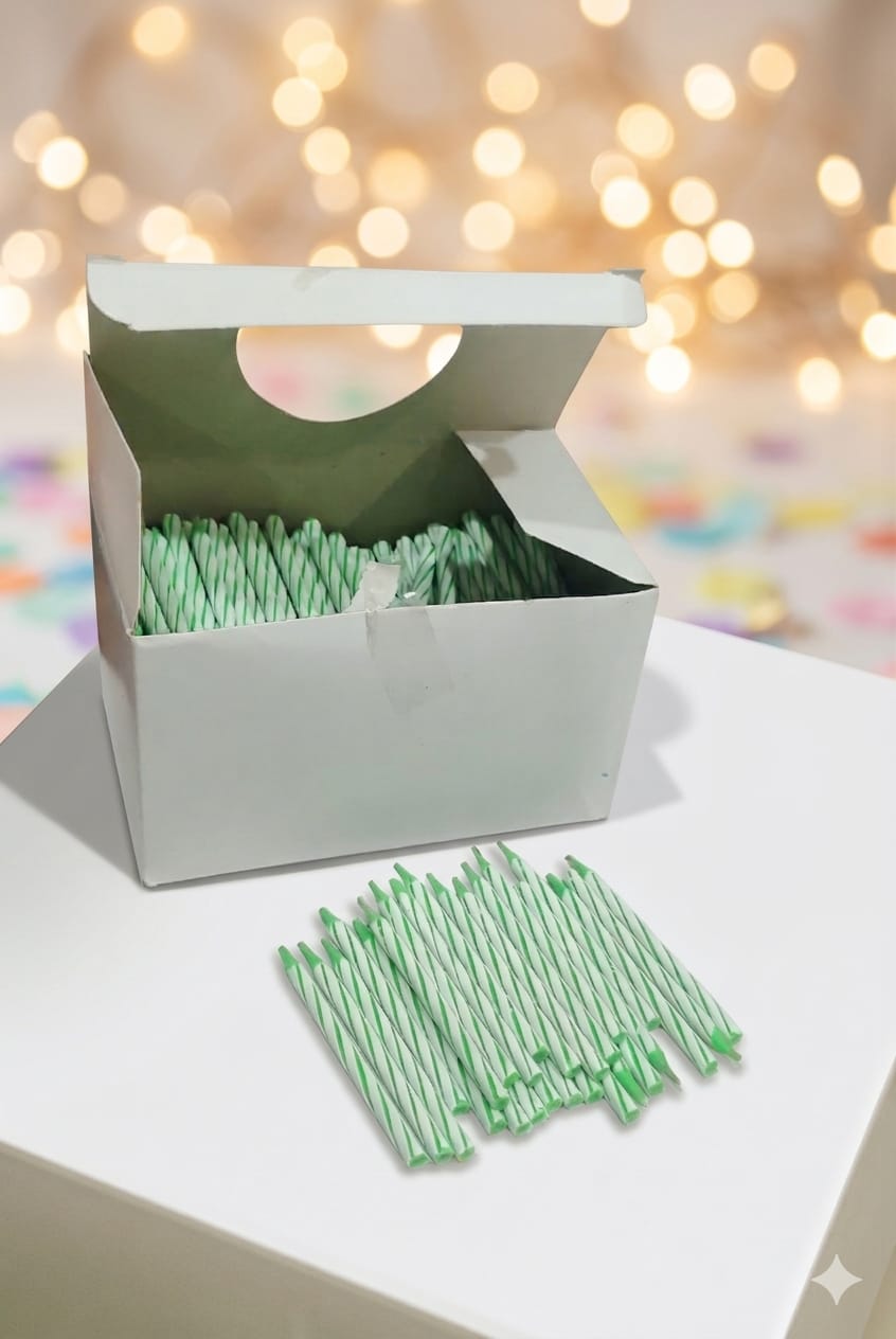 Green Twisty Birthday Candle Approx -350